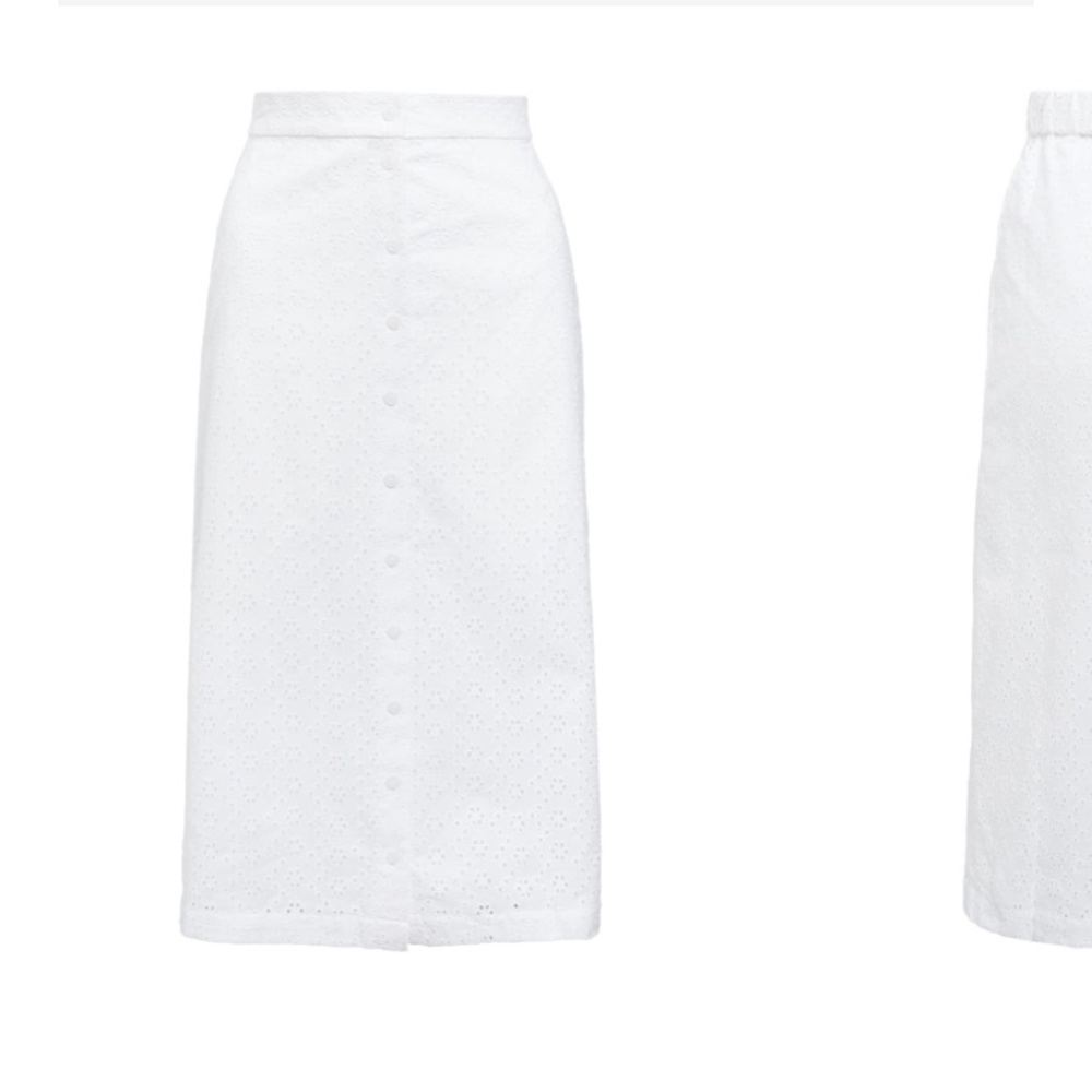 Rachel Parcell White Eyelet Button Pencil Skirt